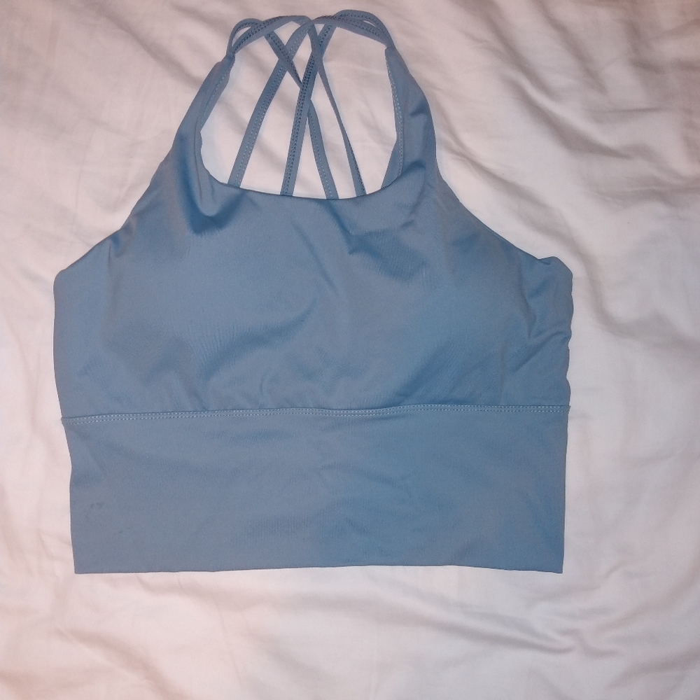 Blue sports bra